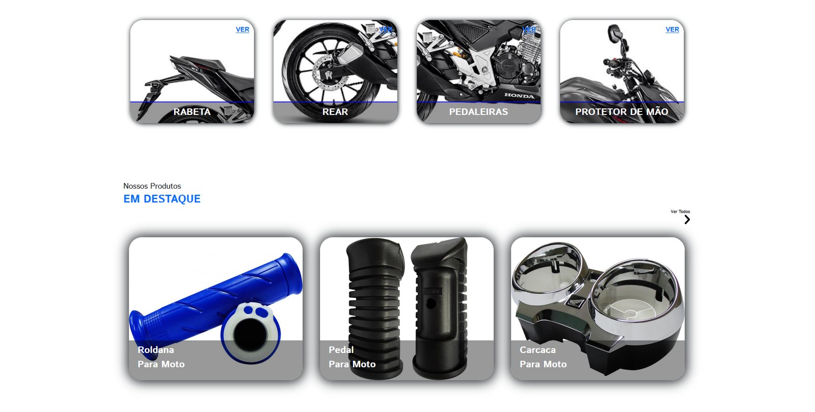 Vitrine de produtos em destaque da Orbital